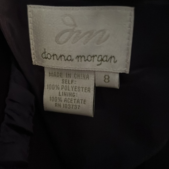 Donna Morgan | Strapless Purple Floral Flare Dress - Picture 7 of 7